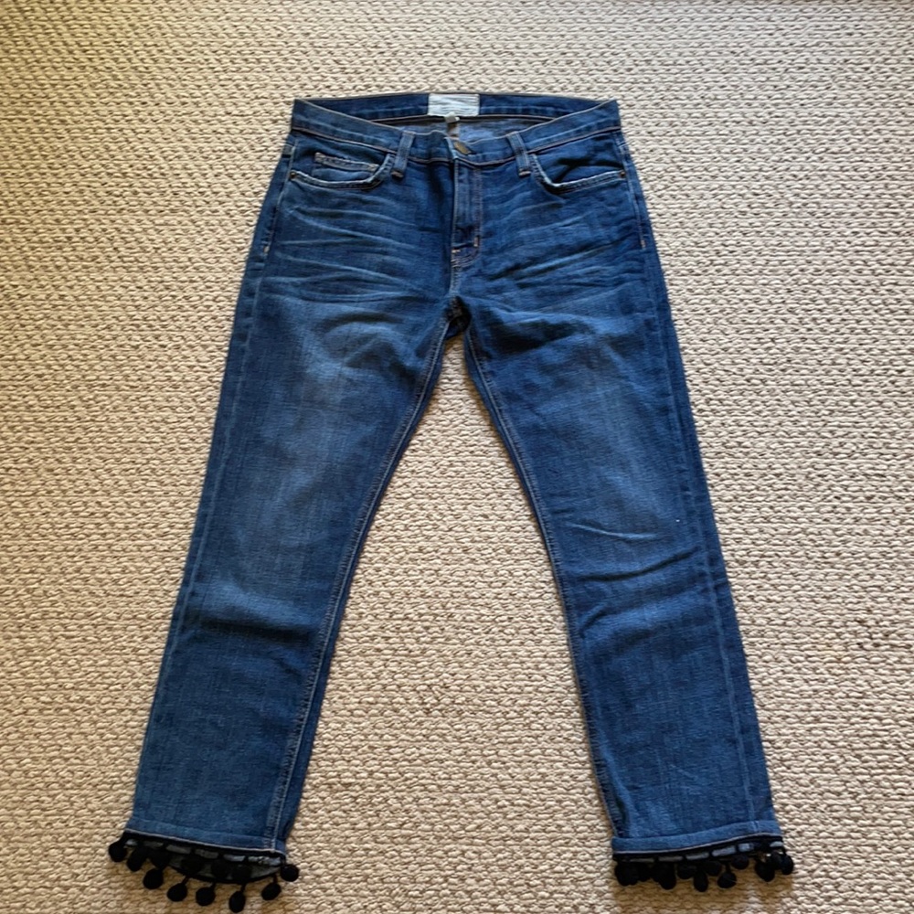 Current Elliott cropped jeans Pom poms size 27